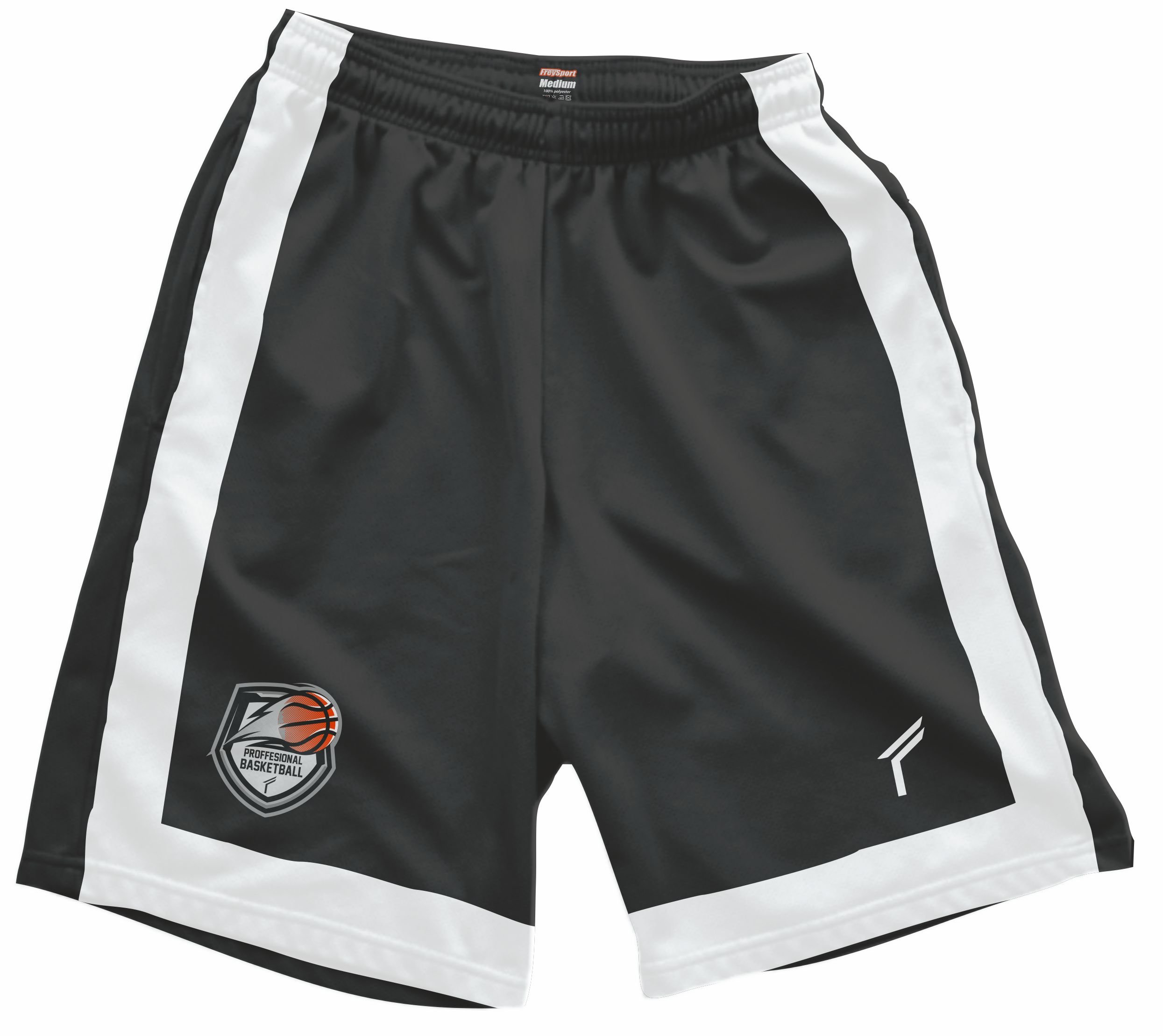 Freysport Basketbol Şortu Siyah Beyaz