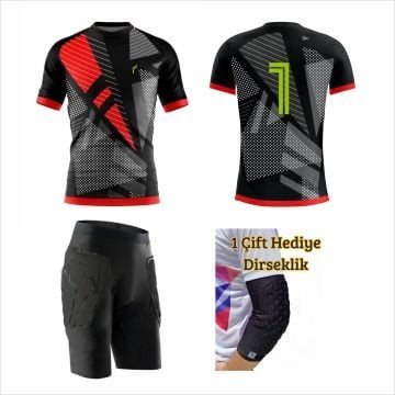 Royal Kısa Kollu Kaleci Forma Set (Çift Dirsek Koruma Hediyeli)