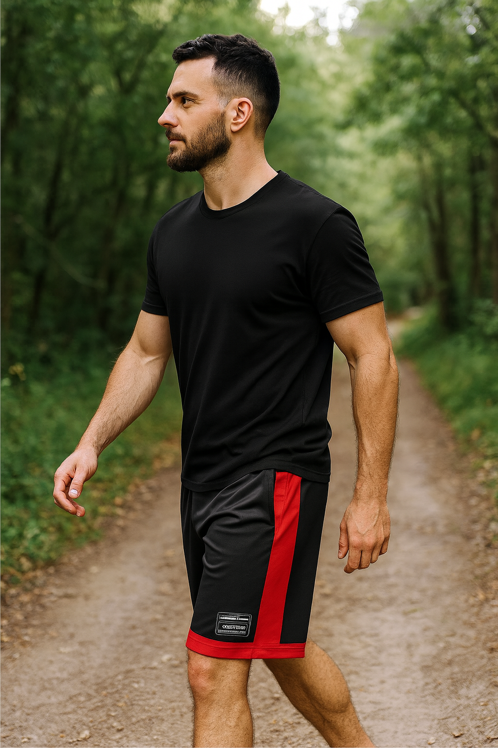 Freysport Siyah Kırmızı Günlük Şort