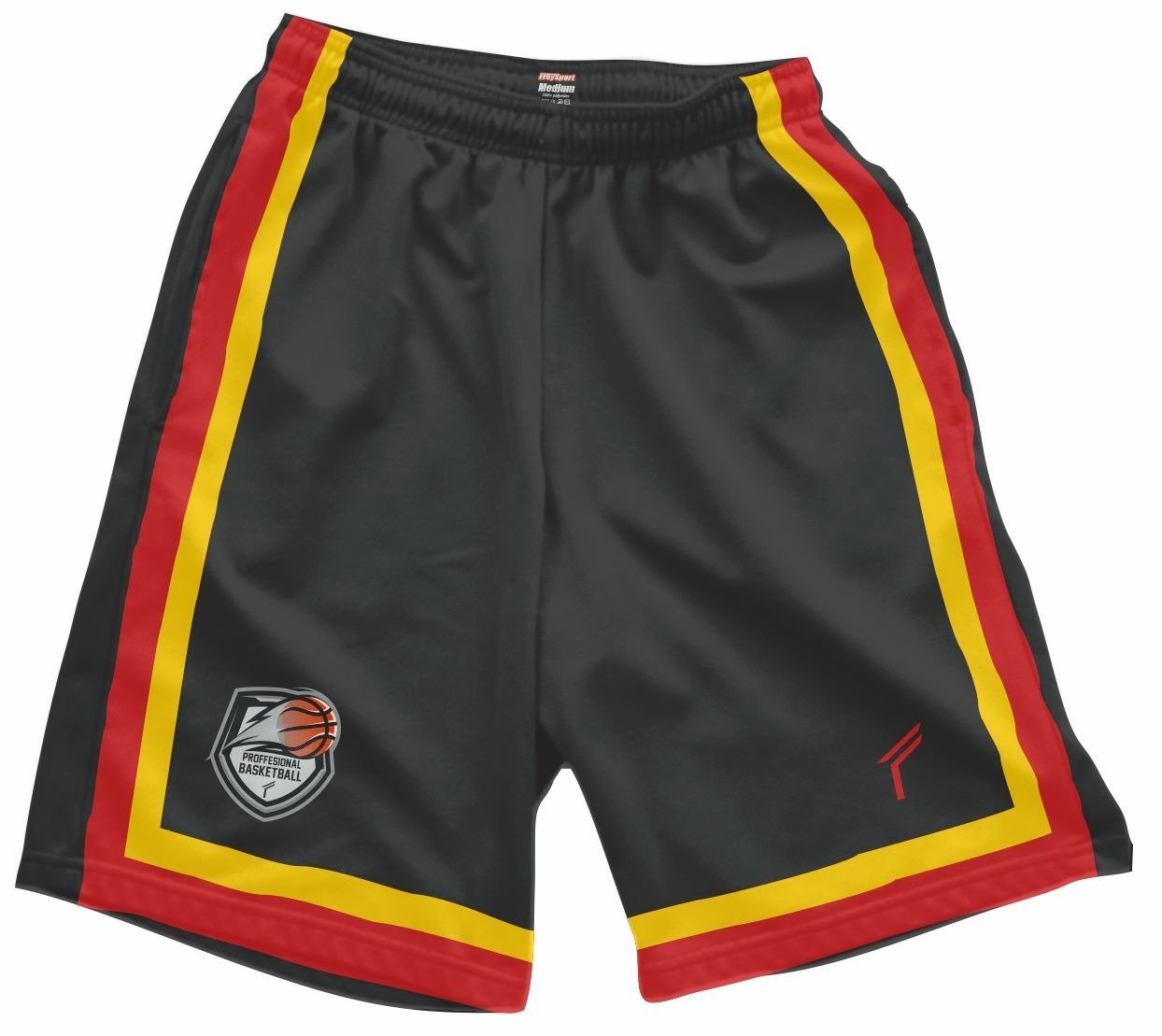 Freysport Basketbol Şortu Siyah Kırmızı Sarı