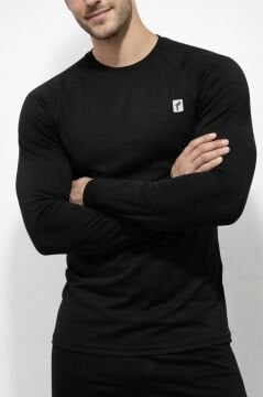 Erkek Termal Üst Siyah İçlik Uzun Kollu
